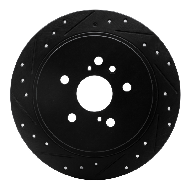 Toyota Highlander Brake Rotor (1) - Rear Left - R1 Concepts - Drill & Slot - Black - `08-`13
